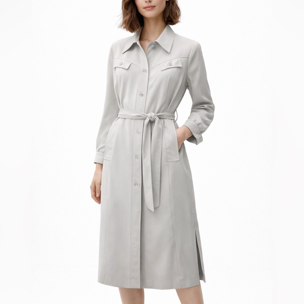 Vintage Grand Tier Trench Coat - Dusty Blue